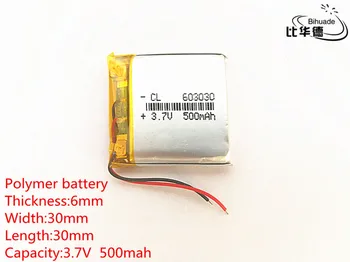 5pcs 500mAh 3,7 V 603030 Lithium Polymer Li-Po-li-ion Genopladeligt Batteri celler Til Mp3-MP4 MP5 GPS PSP mobile bluetooth