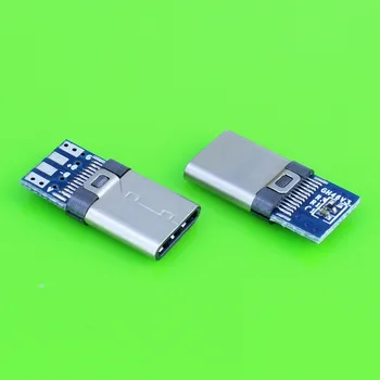 5pcs DIY 24pin USB 3.1 Type C USB-C Mandlige Stik SMT-type Med PC