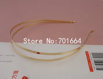 5PCS Golden almindeligt dobbelt 3mm flat wire hår pandebånd på nickle gratis og bly fri,godt køb for BULK