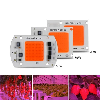 5pcs Hot sell ac220v rigtig fuld spektret 380-840nm indendørs i stedet sollys faktiske Strømforbrug 30w 20w 50W DIY led vækst lys chip