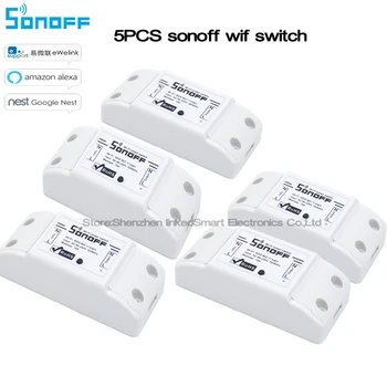 5pcs Itead sonoff Smart Fjernbetjening wifi skifte Home automation trådløse lyskontakter 10A 2G/3G/4G til Android, iOS