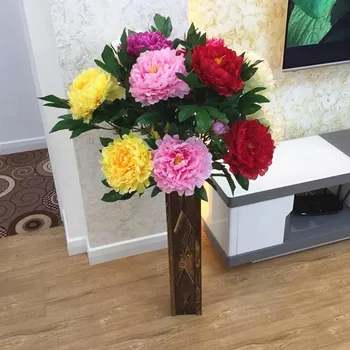 5pcs Pæon Blomster 100cm/39.37 tommer Falske Pæon 7 Farver til Bryllup Centerpieces Kunstige Dekorative Blomster