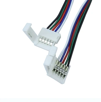 5pcs RGBW stik, LED Strip-Stik RGBW 12mm PCB-5-Pin-core wire Kabel-Kvindelige jack kobling grisehale, Gratis fragt