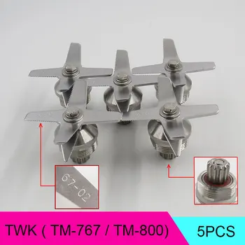 5pcs TWK TM 767 800 (67-02) Knive Kniv Ice Crusher for Saftpresser, Blender Reservedele Rustfrit Stål Hærdet Seks Blanding