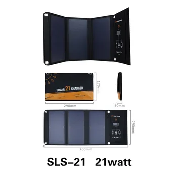 5V 21W Sunpower Solar oplader Sammenklappelig Solar Oplader Udendørs Bærbare solpanel Oplader for iphone Mobiltelefon digitalkamera