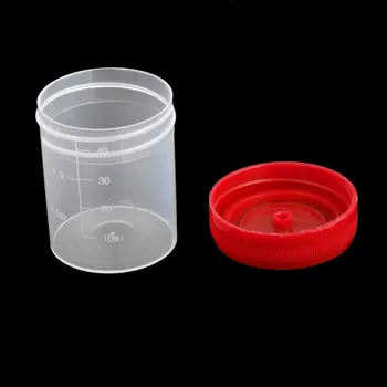 5x 40 ml Uddannet Plast Specimen Cup Modtageren Med Låg 2type