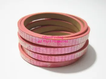 5x2mm Mørk pink glitter lædersnøre 5mm lædersnøre