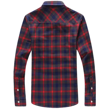 5XL Plaid Shirts til Mænd Ternet Skjorte Mærke 2018 Nye Mode-Knappen Nede Lange Ærmer Casual Skjorter Plus Size Drop Shipping