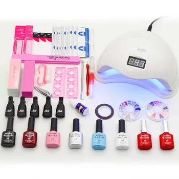 6 Color Nail Gel Lak polske Manicure sæt Med UV-Lampe LED Nail Dryer nail art værktøjer søm Manicure sæt kits klistermærker børste