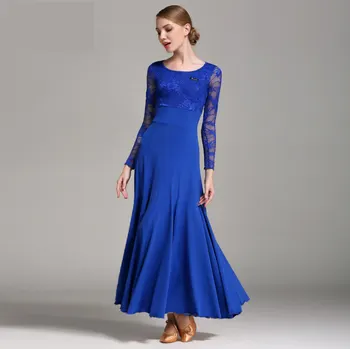 6 farver big wing blå ballroom dance dress for balsal danse vals, tango spanske flamenco-kjole standard ballroom kjole