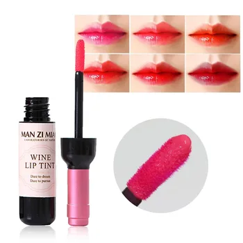 6 Farver Farvede Matte Lip Gloss rødvin Flaske Nuance Flydende Makeup, Læift, Let At Bære Non-stick Lipgloss