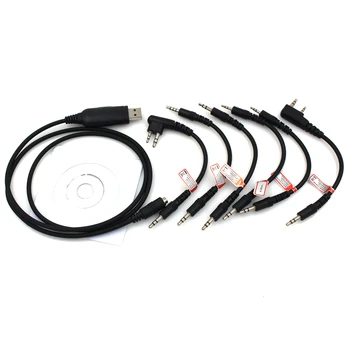 6-i-1 USB-Kabel Til Programmering af Forskellige Mærke-To-Vejs Radio Med Gratis Forsendelse