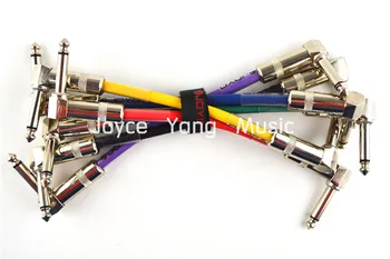 6 Pack Joyo Farverige Metal 1/4 Højre Vinkel Elektrisk Guitar-Effekt-Pedal Patch Kabel Kabler Gratis Fragt