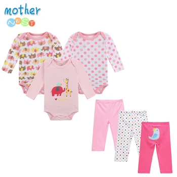 6 PC ' er /Mor Masse Reden Baby Boy Tøj Nyfødte Spædbarn Barn 0-12 Efteråret/Foråret Baby Rompers+ Baby Bukser Baby Tøj Sæt