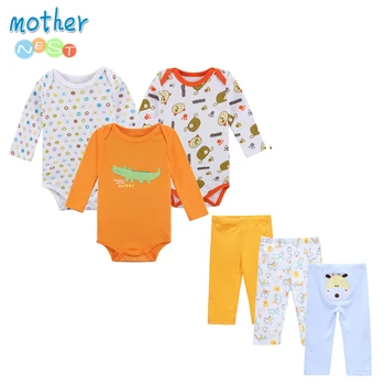6 PC ' er /Mor Masse Reden Baby Boy Tøj Nyfødte Spædbarn Barn 0-12 Efteråret/Foråret Baby Rompers+ Baby Bukser Baby Tøj Sæt