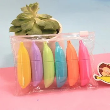 6 Stk/pakke Nyhed p-Piller Mini Farverige Slik Farve Highlighters Salgsfremmende Markører Gave Papirvarer