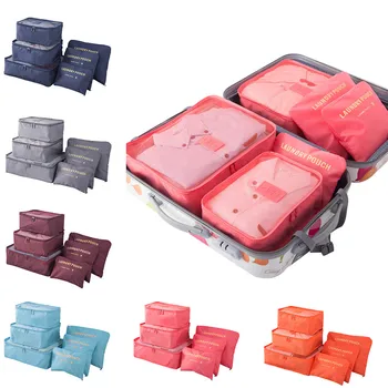 6 Stk/sæt Rejse Kuffert Skab Divider Container Opbevaring Taske Sæt til Tøj Pæn Arrangør Pakning Tøjvask opbevaringsboks JSX