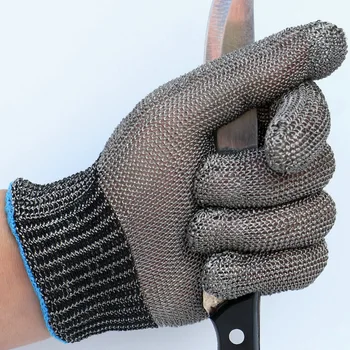 6 Størrelser rustfrit stål anti skære handsker forarbejdning af fødevarer Glas skære guantes corte Wearable ikke rust skære bevis handsker