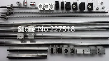 6 sæt lineær jernbane SBR16 L300/1000/1300mm+SFU1605-300/1000/1300mm bolden skrue+3 BK12/BF12+3 DSG16H møtrik+3 Coupler for cnc