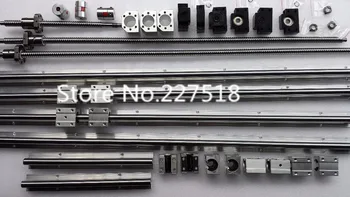 6 sæt lineær jernbane SBR16 L300/1500/1500 mm+SFU1605-350/1550/1550mm bolden skrue+3 BK12/BF12+3 DSG16H møtrik+3 Coupler for cnc