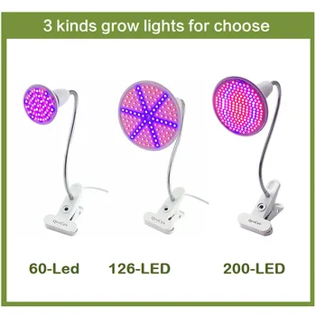 60 126 200 Led Plant Grow Light Fleksibel Lampe Holder Klip Blomst blomstre Vækst belysning, Stigende til Mine drivhus hydroponics