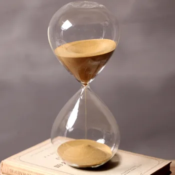 60 Minutter Timing Timeglas, Højde 24cm Kreativ Gave Glas Sand Timer Sandglass Gyldne Sand, boligindretning reloj de arena