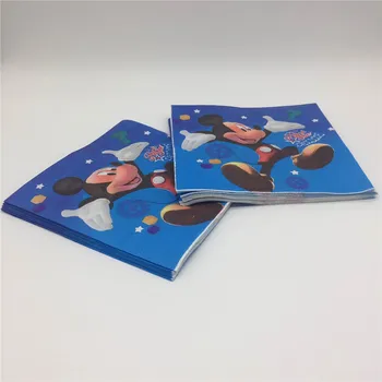 60 stk/masse af Mickey mouse tema børn som Disponible part forsyninger fødselsdag 20 servietter + 20 kop +20 plade