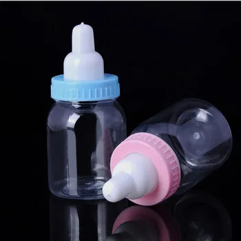 60 Stykker Baby Brusebad Gave Box Flaske Blå Dreng Pink Pige Dåb Barnedåb Brithday Part Favoriserer Gave Favoriserer Candy Box Flaske