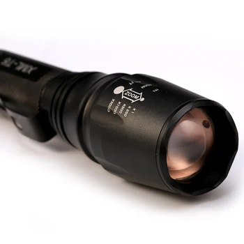 6000LM Lommelygte CREE XML T6 LED Zoomable Fokus Lommelygte Torch Light+2x18650 Batteri+OS/EU-Oplader