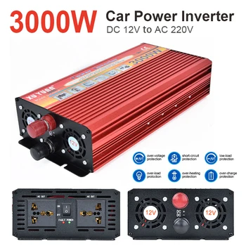 6000W Peak Bærbare Bil Power Inverter 3000W 12V DC-AC 220V Oplader Converter Gratis Fragt