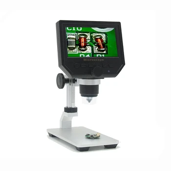 600x 3.6 MP USB Digital Mikroskop Med Aluminium Legering Stent 4.3 Tommer HD LCD-Skærm for PCB Bundkort Reparation