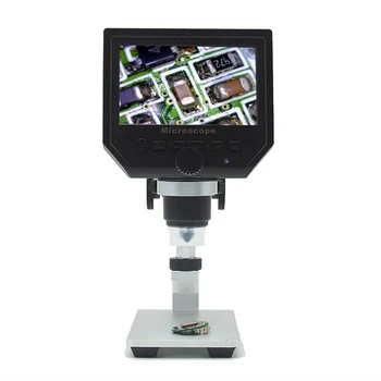 600x 3.6 MP USB Digital Mikroskop Med Aluminium Legering Stent 4.3 Tommer HD LCD-Skærm for PCB Bundkort Reparation