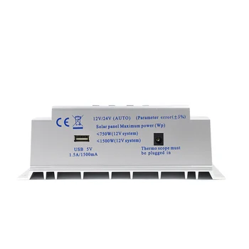 60A Sol Batteri laderegulator LCD-12V 24V Auto med USB 5V 1500mA Sol Regulator High Efficiency Solar System til Sporing af