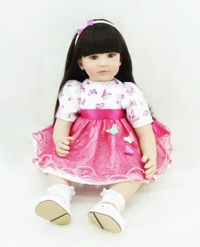 60cm silikone vinyl reborn dukke, baby legetøj, livagtige 24inch prinsesse barn dukke brinquedos jul, nytår gaver