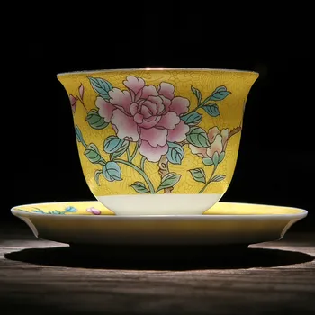 60ml Håndmalet Jingdezhen Pastel Forgyldt Traditionelle Keramisk Porcelæn glas vand Kung Fu Te Kop Te, boligindretning