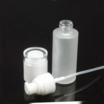 60ml matteret glas flaske med hvid tryk på pumpen og hvid kasket, for lotion serum institut emulssion brug , Kosmetiske Emballage