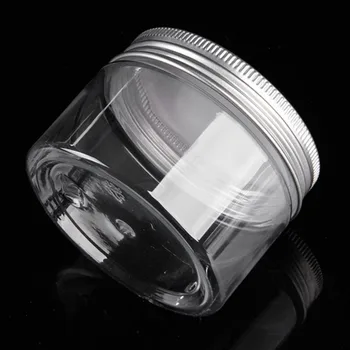 60ml Rejse plastflaske Kosmetiske Krukke med Låg af Aluminium Silver Cap Klart Beholdere Makeup Box Løs Pulver Creme Beholdere