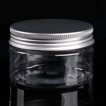 60ml Rejse plastflaske Kosmetiske Krukke med Låg af Aluminium Silver Cap Klart Beholdere Makeup Box Løs Pulver Creme Beholdere