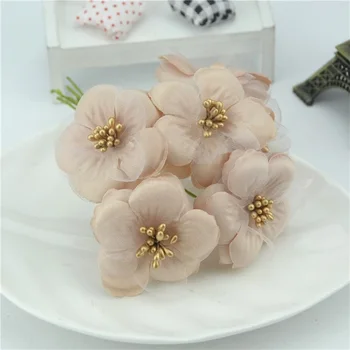 60pcs 5cm Silke Scrapbooking Mini Rose Kunstige Corsage Buket Blomster Til Bryllup Udsmykning DIY Krans Håndværk Brude Blomster