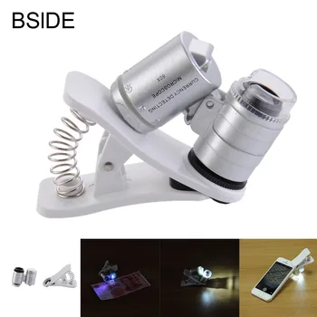 60X Clip-On 9882W telefon Mikroskop, Lup med LED / UV-Lys til Universal SmartPhones, iPhone, Samsung, HTC Forstørrelse