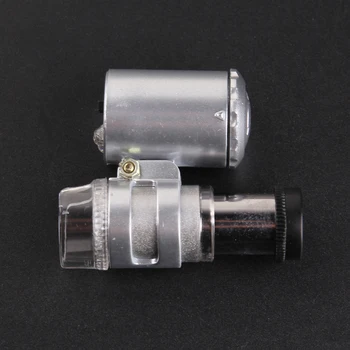 60x Håndholdte Mini-Lomme-Mikroskop, Lup Guldsmed Forstørrelse LED Lys Lomme Microscop Valuta Dectector Ferramentas