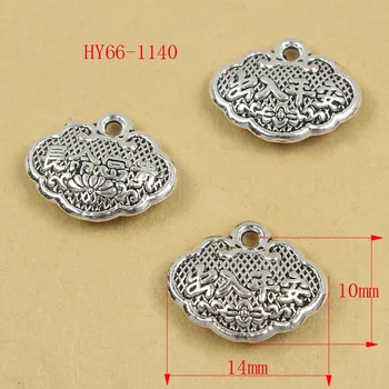 64-1140 antik sølv-forkromet zink legering kinesiske konventionel flydende charms til kid halskæde Den Heldige
