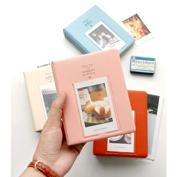 64 Lommer PVC-Album Tilfælde Opbevaring Polaroid Foto For Mini Fuji Film Instax For Kredit Card Kreditkort, ID-Kort, Radom Farve