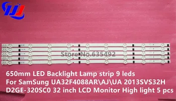 650mm bagbelyst LED-Lampe strip 9 lysdioder Til SamSung UA32F4088AR\AJ\UA 2013SVS32H D2GE-320SC0 32 tommer LCD-Skærm i Høj lys-5 stk