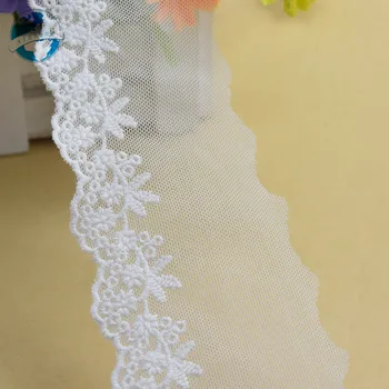 6cm brede hvide blonder bomuld embroid blonder sy bånd stof guipure diy trimmer få plastmaterialet til at strikke DIY Beklædningsgenstand Tilbehør#3667
