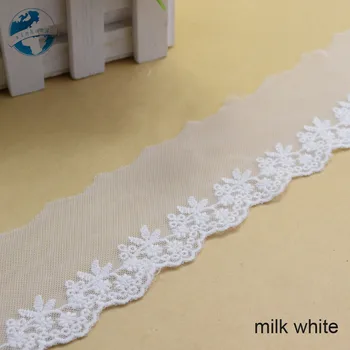 6cm brede hvide blonder bomuld embroid blonder sy bånd stof guipure diy trimmer få plastmaterialet til at strikke DIY Beklædningsgenstand Tilbehør#3667
