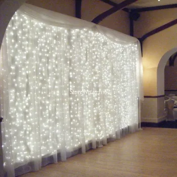 6m Icicle LED Curtain Lys LED STRING kulørte Lamper Cortina De Led julelys Udendørs/Indendørs Guirlander Bryllup Dekorationer