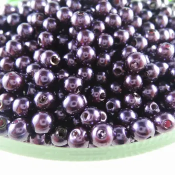 6mm 8mm 10mm 12mm 14mm Grape violet Efterligning Pearl Pearl Perler, ABS Runde Løse Perler til Armbånd DIY Smykker Resultater SOM-35