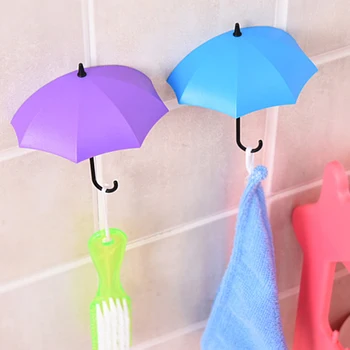 6stk Kreative Gratis Nøgle Opbevaring Krog Paraply-Formede Enkelt Væg Kroge Bøjle Til Køkken Badeværelse Sæt Dekorative Hjem Indretning