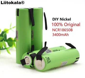 6STK Liitokala nye originale NCR18650B 3,7 V 3400mAh 18650 genopladeligt lithium-batteri til Panasonic batteri + DIY nikkel stykke